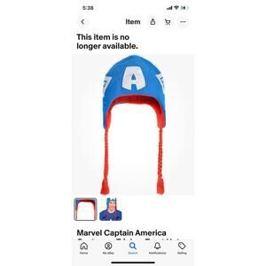 Marvel Captain America Kids Fleece Hat Blue Red Ear Flap Beanie with Braids